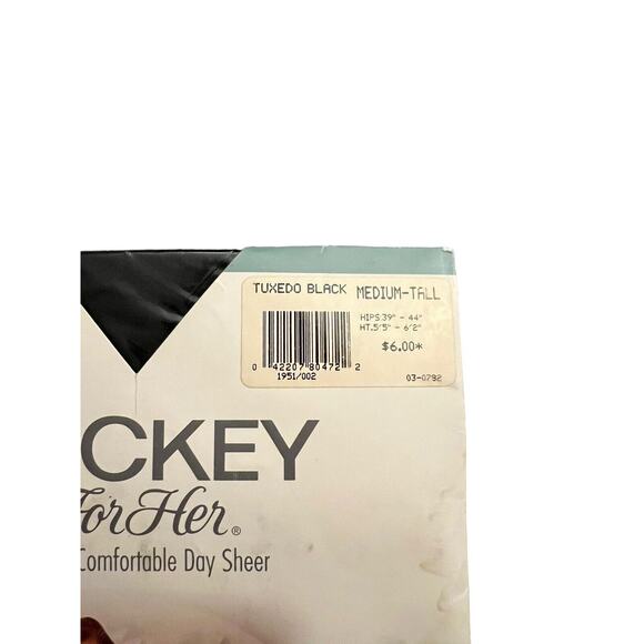 Jockey Day Sheer Control Top Pantyhose in Tuxedo Black Size Medium-Tall Vintage - Picture 3 of 3